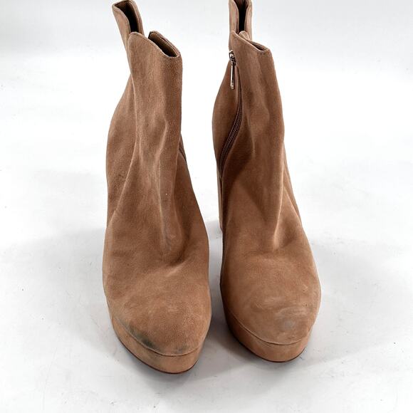 Naturalizer Flavio Platform Ankle Boots 9.5 Tan NWOT Bootie Heel Suede Beige - Picture 9 of 9